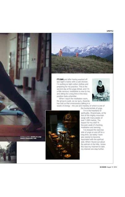 Closing page of the 48 Hours retreat feature, opening "It's 5am, and after having washed off last night's toxins"