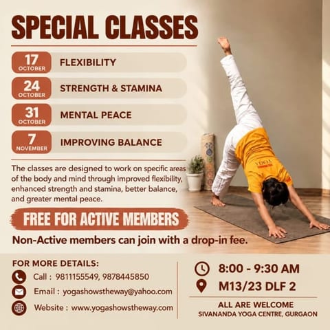 Poster for the Saturday Special Classes series at DLF Phase 2