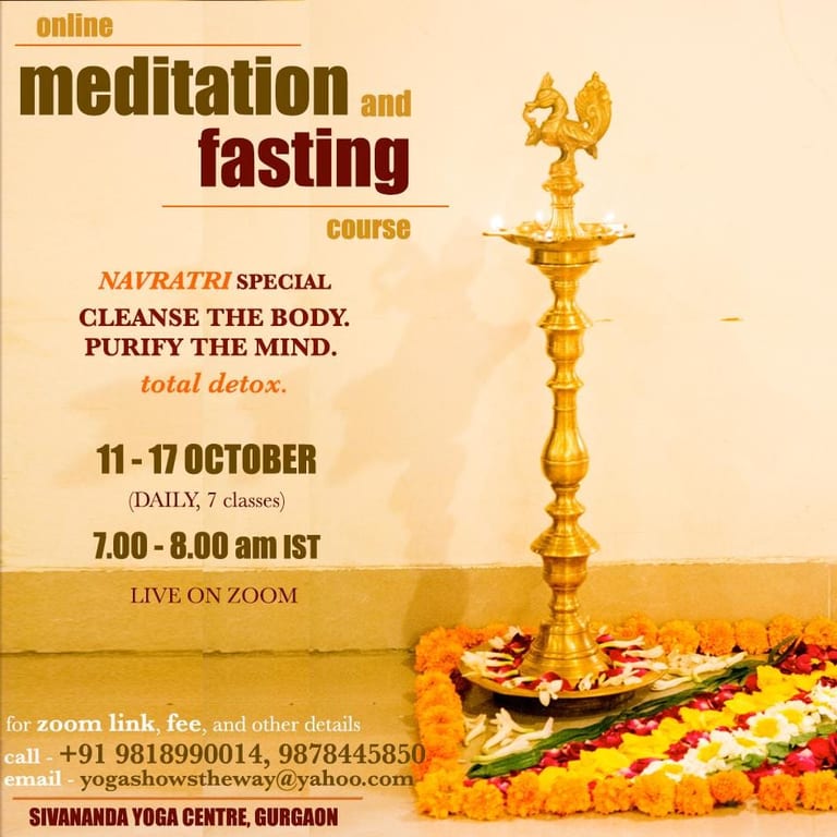 Poster for the Online Meditation and Fasting course
